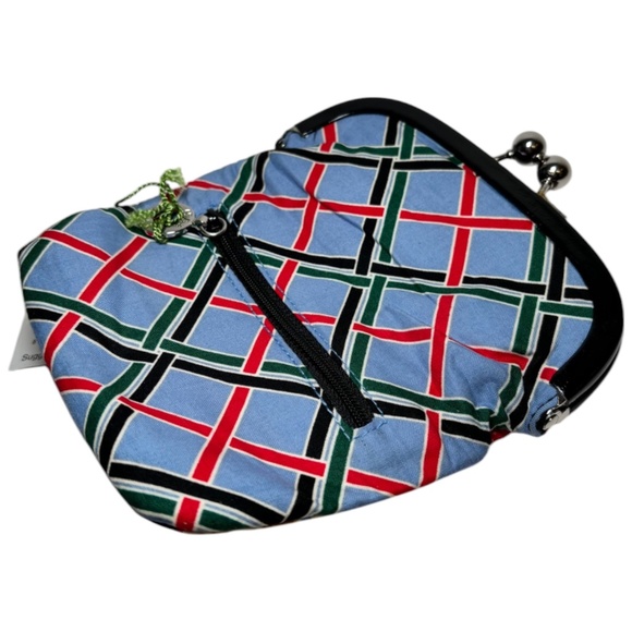 RARE Vera Bradley Please Hold KissLock Coin Clutch Versailles Retired Retro 90s - Picture 6 of 12